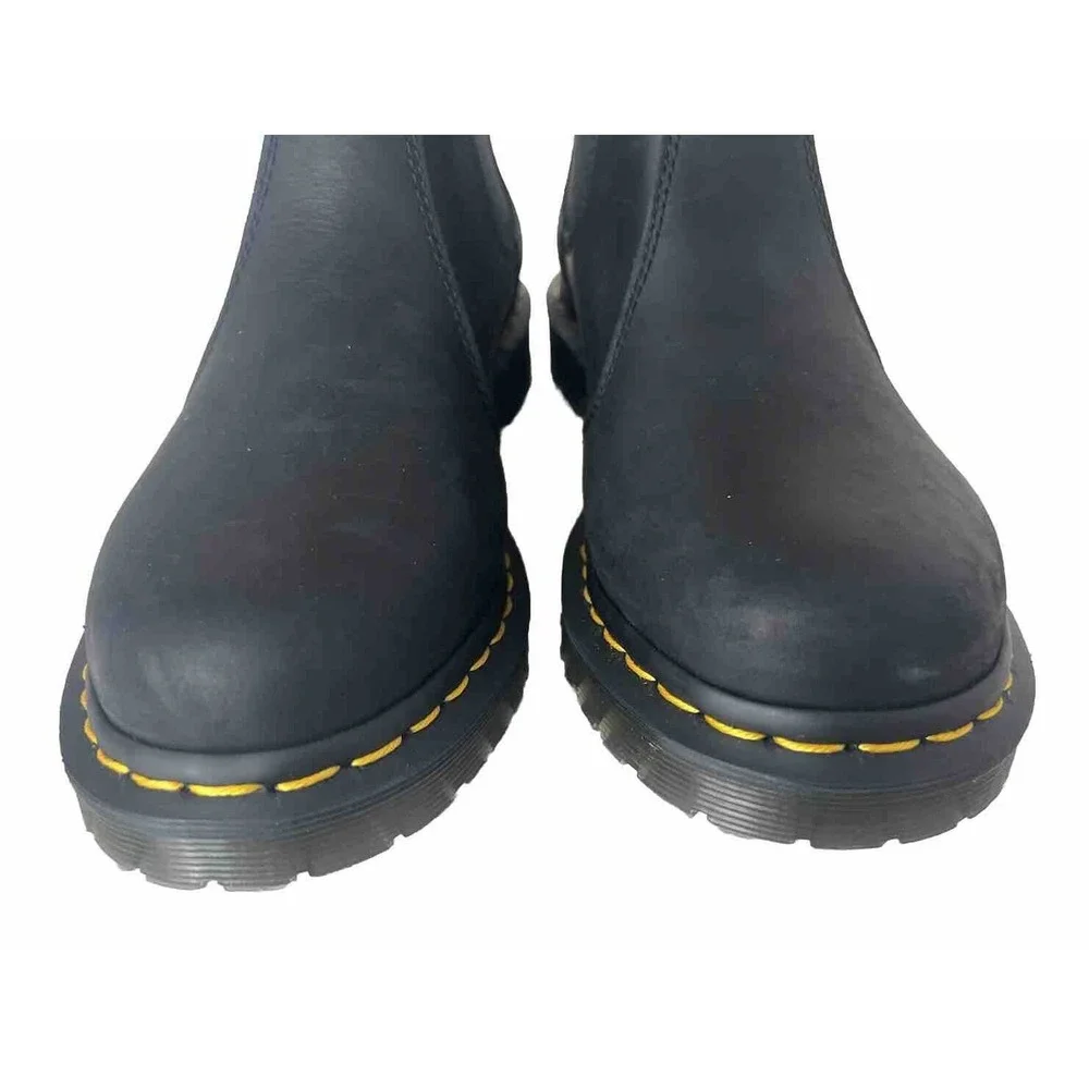 Dr. Martens Black Leather Chelsea Fur-Lined Combat Boot - Picture 9 of 12